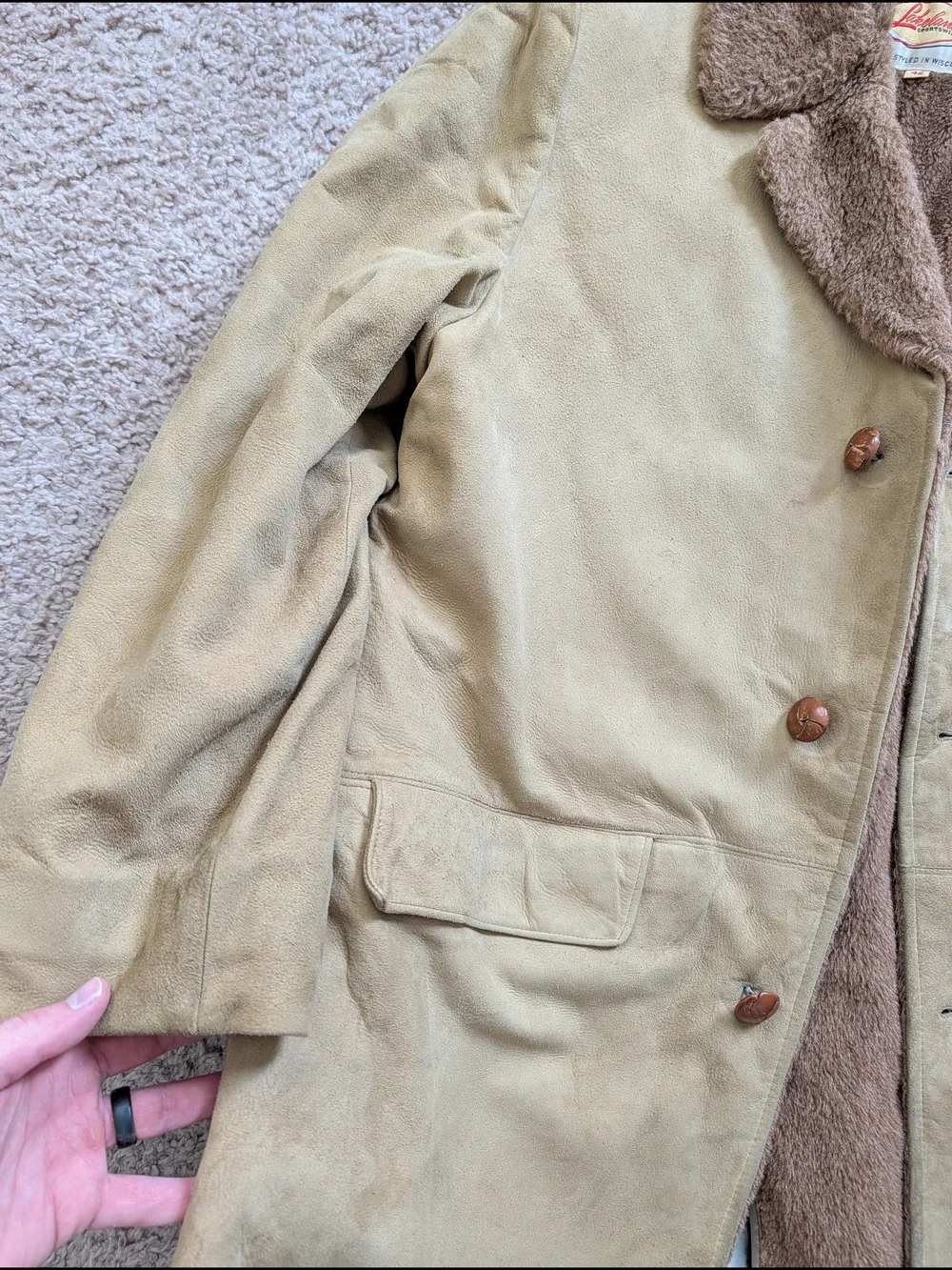 Lakeland Sportswear Mens Tan Brown Ramskin Rogue Leather Rancher Jacket Size 42